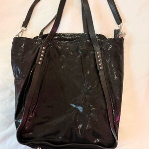 Black Metallic Tote Purse